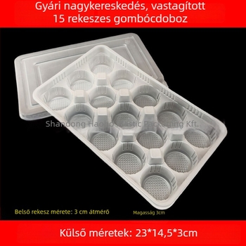 Egyszer használatos műanyag wonton csomagoló doboz vastított aljjal, elvitelre, mikróba nem alkalmas, nyomtatott logó, licencszám Lu xk16-204-04394, bruttó tömeg 2,5 kg