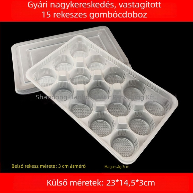 Egyszer használatos műanyag wonton csomagoló doboz vastított aljjal, elvitelre, mikróba nem alkalmas, nyomtatott logó, licencszám Lu xk16-204-04394, bruttó tömeg 2,5 kg