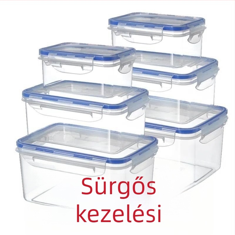 Inmier élelmiszer-minőségű téglalap alakú műanyag ebédes doboz mikróhoz zárt fedővel, hűtőben tárolásra, 0,5–3 L