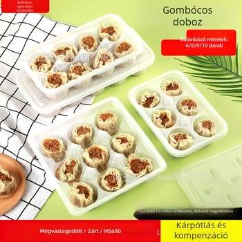 8 rekeszes egyszer használatos csomagoló doboz dim sum-hoz, műanyag, élelmiszerbiztos, zárt