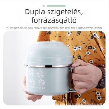 Rozsdamentes acél ebédes tál fedővel, nagy méretű, étkezési készlet felnőtteknek, diákoknak és irodai dolgozóknak
