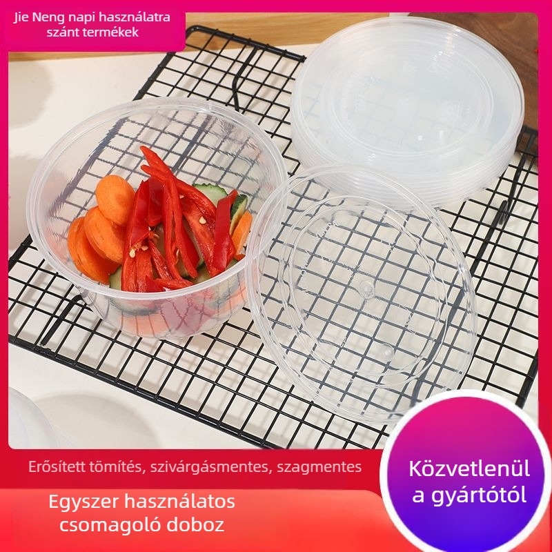 Egyszer használatos ebédes doboz fedővel – PP anyag, mikróbarát, csomagolás 5/10, Clean Energy