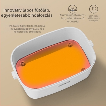 JIEXG FH-A15 Elektromos ebédes doboz, vízmentes fűtés, 1,6–2,0 L kapacitás, 304 rozsdamentes acél belső tartály, PP műanyag külső, 12V/24V/220V feszültség, 40W teljesítmény