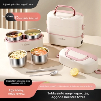 Elektromos ebédes doboz – nagy kapacitású, 2,0 L, levehető belső tartály 304 rozsdamentes acélból, 250W fűtés, 220V-os ellátás, szigetelt kialakítás