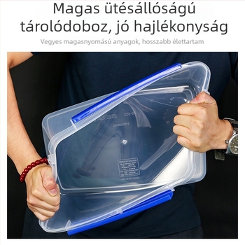 Élelmiszer-minőségű műanyag Crisper doboz, átlátszó, téglalap alakú, melegen tartja az ételeket, nem mikrohullámú sütőben használható