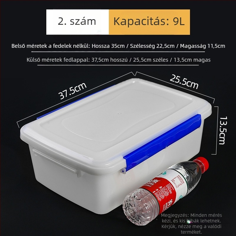 Élelmiszer-minőségű műanyag Crisper doboz, átlátszó, téglalap alakú, melegen tartja az ételeket, nem mikrohullámú sütőben használható