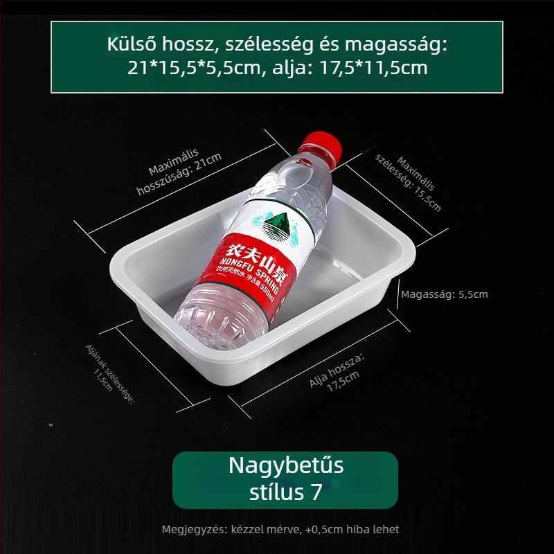 Élelmiszer-minőségű műanyag Crisper doboz, átlátszó, téglalap alakú, melegen tartja az ételeket, nem mikrohullámú sütőben használható