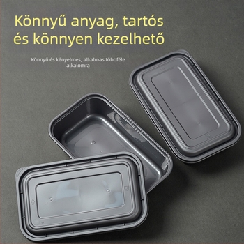 Egyszer használatos téglalap alakú ebédtálca, mikrohullámú sütőben használható, élelmiszer-minőségű PP, logónyomtatási lehetőség