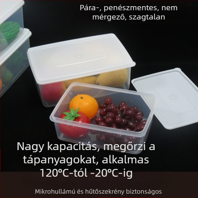 Műanyag téglalap alakú tárolóedény élelmiszer-minőség, átlátszó, hűtőben használható, Let's Write