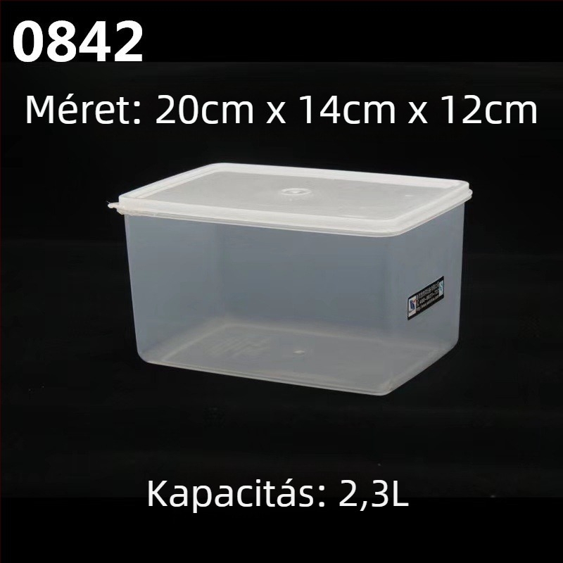 Műanyag téglalap alakú tárolóedény élelmiszer-minőség, átlátszó, hűtőben használható, Let's Write