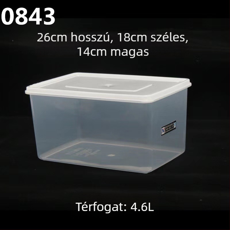 Műanyag téglalap alakú tárolóedény élelmiszer-minőség, átlátszó, hűtőben használható, Let's Write
