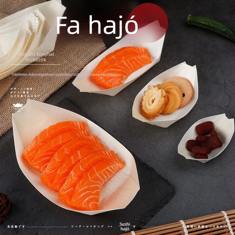 Fa hajó alakú snack doboz, testreszabható, 36 mm vastagság, kapacitás 10