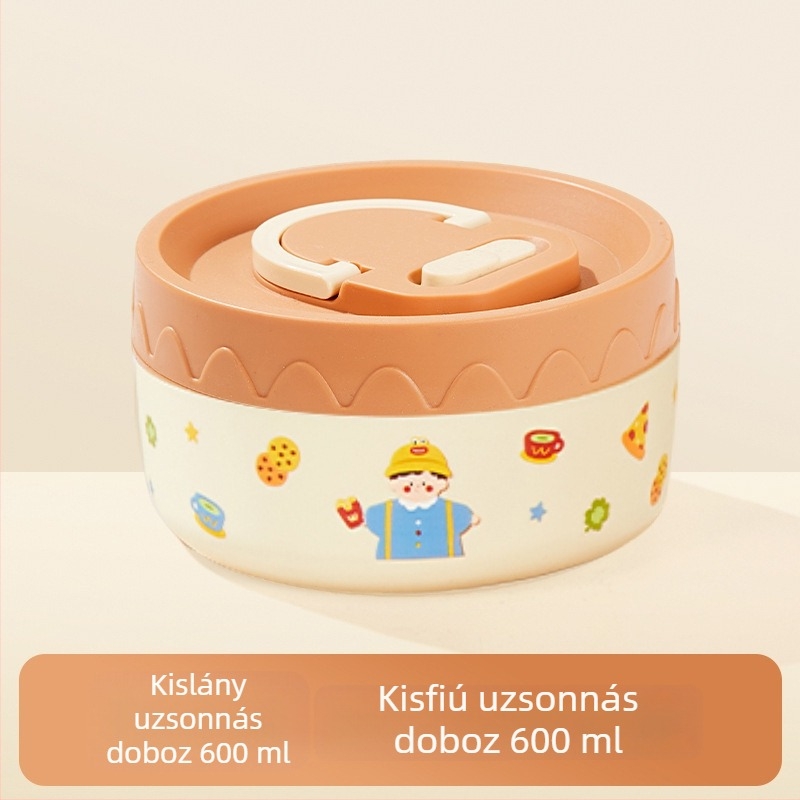 304 rozsdamentes acélból készült ebédes doboz PP fedéllel, mikrózható, hordozható és hőszigetelt, diákok és irodai dolgozók számára