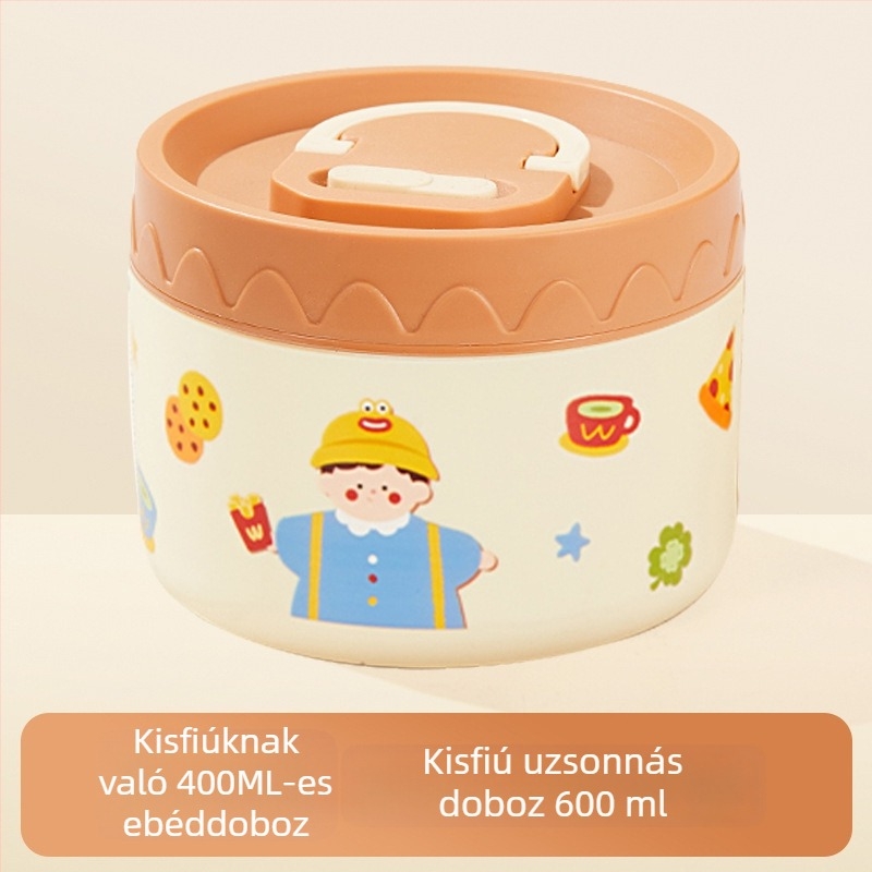 304 rozsdamentes acélból készült ebédes doboz PP fedéllel, mikrózható, hordozható és hőszigetelt, diákok és irodai dolgozók számára