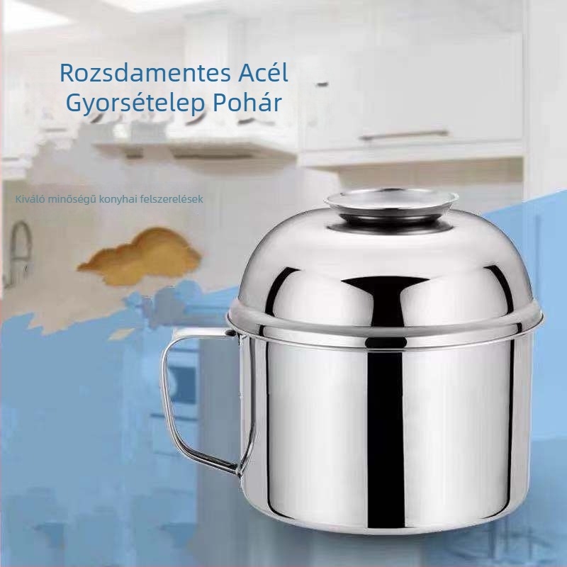 Rozsdamentes acél háromszintes ebédes doboz, kapacitás 300 ml alatt, irodai használatra, mikróban nem használható