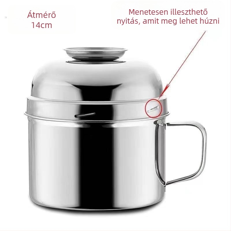 Rozsdamentes acél háromszintes ebédes doboz, kapacitás 300 ml alatt, irodai használatra, mikróban nem használható