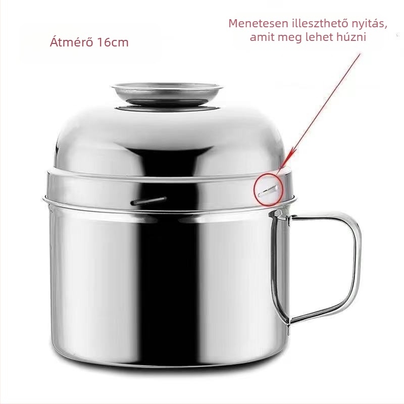 Rozsdamentes acél háromszintes ebédes doboz, kapacitás 300 ml alatt, irodai használatra, mikróban nem használható