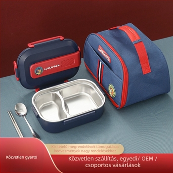 316-os rozsdamentes acélból készült szigetelt ebédes doboz gyermekeknek, osztott rekeszekkel, élelmiszer-minőség, könnyed luxus stílus