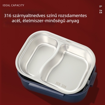 316-os rozsdamentes acélból készült szigetelt ebédes doboz gyermekeknek, osztott rekeszekkel, élelmiszer-minőség, könnyed luxus stílus