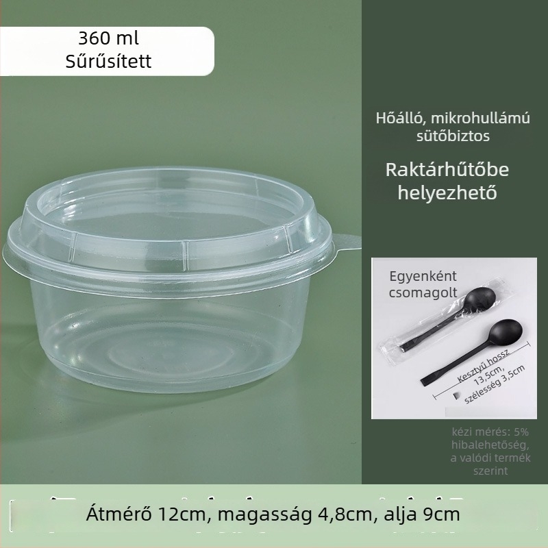 Egyszer használatos kerek desszerttartó fedővel, PP anyagból, elviteles használatra, 50 db-os csomag.