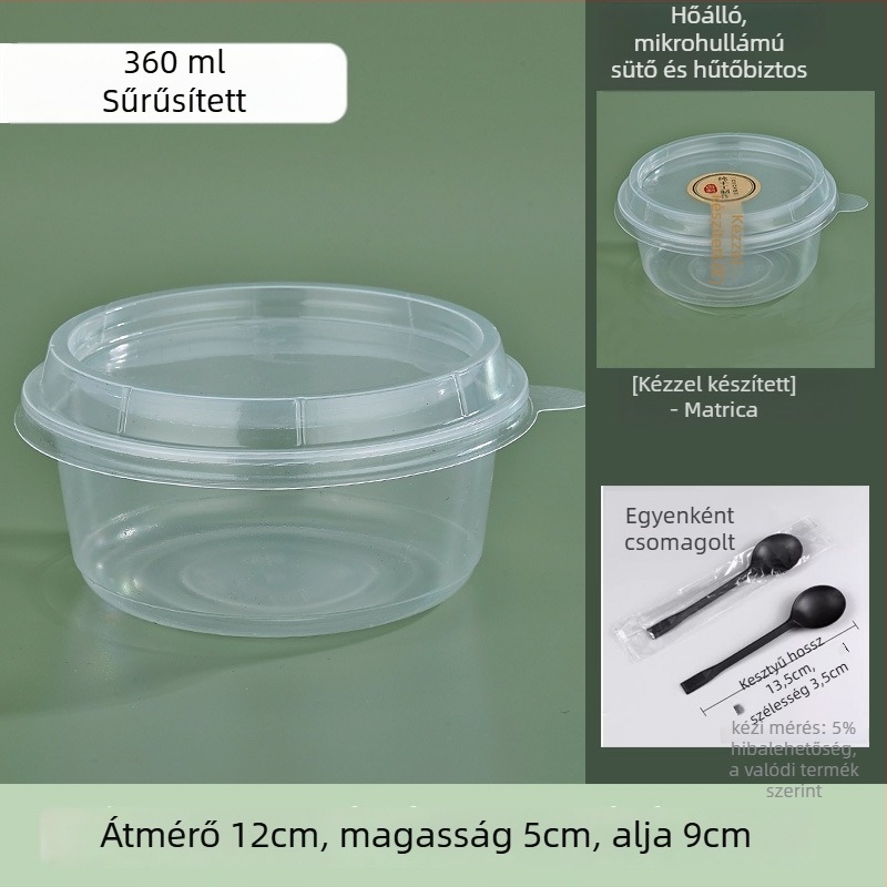 Egyszer használatos kerek desszerttartó fedővel, PP anyagból, elviteles használatra, 50 db-os csomag.