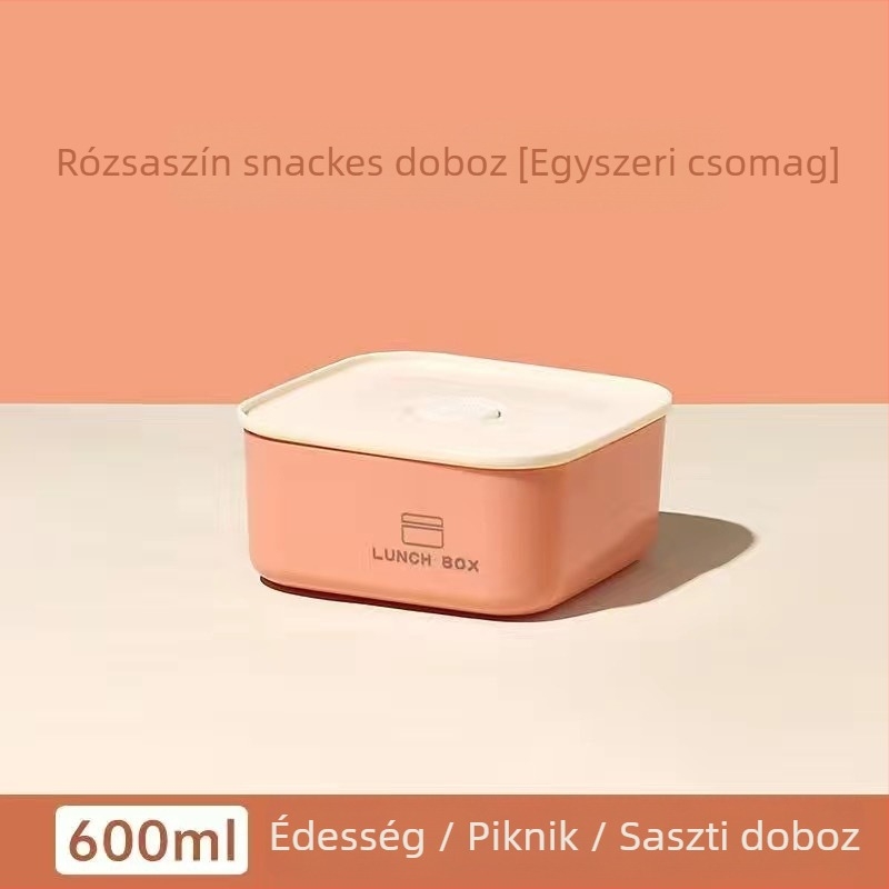 304 rozsdamentes acélból készült ebédes doboz, egyrétegű téglalap alakú, melegen tart, mikrohullámú sütőbe tehető