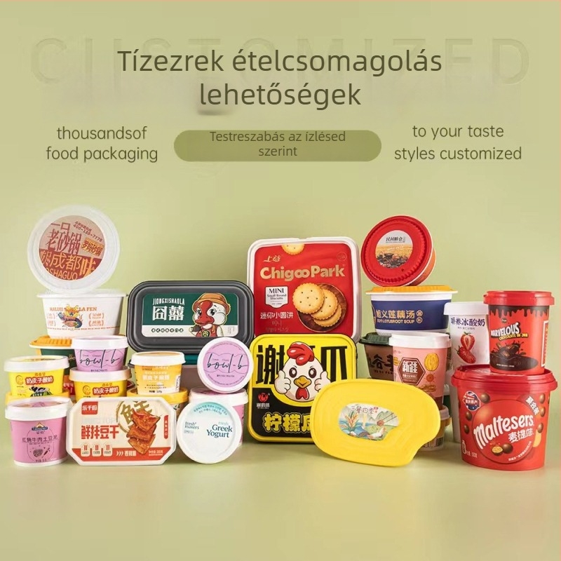 Egyszer használatos téglalap alakú ebédes doboz fedővel, vastagított műanyag tároló ételszállításhoz, élelmiszer-biztonságos PP, mikrózható, logó nyomtatás és testreszabás elérhető