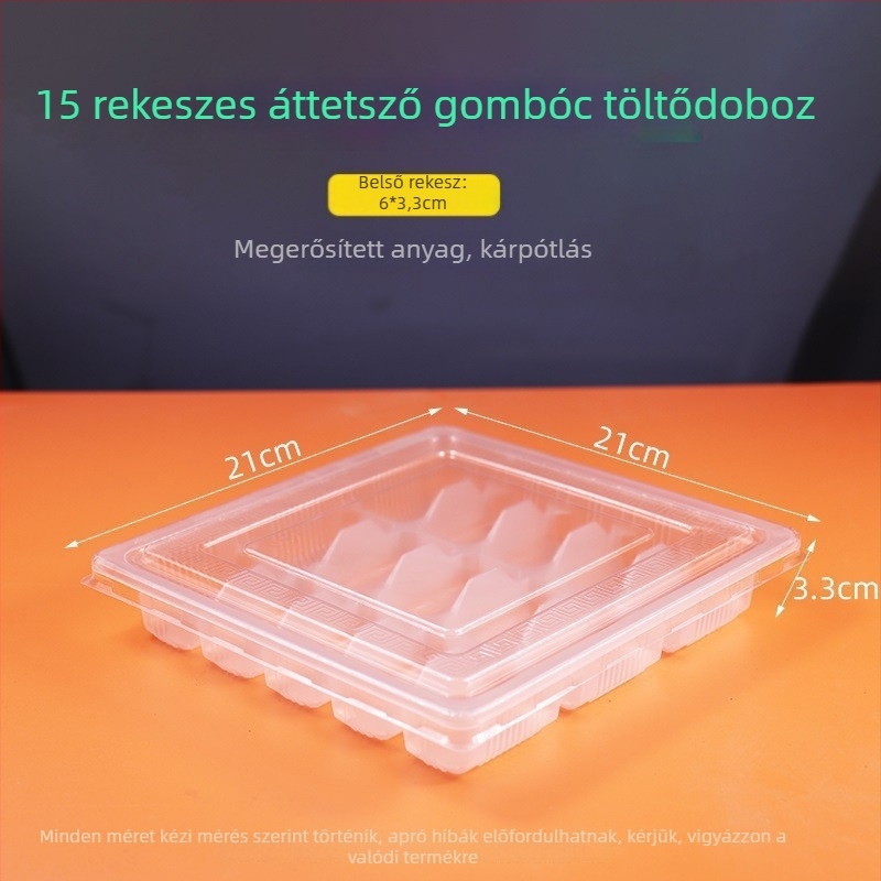 Egyszer használatos fagyasztott gombóc tálca – műanyag, mikrohullámú sütő nem használható, kereskedelmi tároláshoz és szállításra való csomagoláshoz
