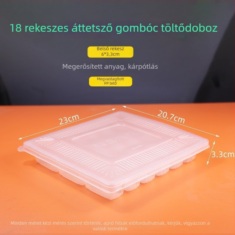 Egyszer használatos fagyasztott gombóc tálca – műanyag, mikrohullámú sütő nem használható, kereskedelmi tároláshoz és szállításra való csomagoláshoz