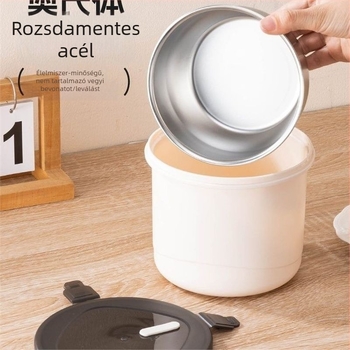 Diákoknak készült rozsdamentes acél ebédes doboz, dupla rétegű, elektromos fűtés, mikróbarát, kapacitás 300 ml alatt, szigetelt