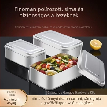 Ebédes doboz – alumínium, négyszögletes (800–1000 ml, szabadtéri kemping, japán stílus)
