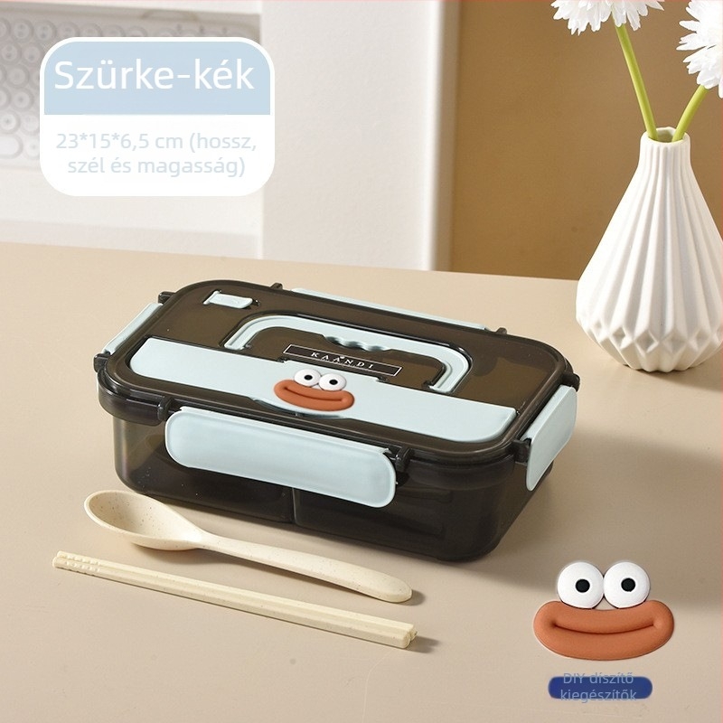 Szigetelt ebédes doboz, mikrohullámú sütőben melegíthető, japán stílusú, hordozható műanyag, egyrétegű, melegen tart