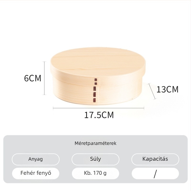 Fa Japán-stílusú ebéddoboz rekeszekkel, 301–500 ml kapacitás, két rétegű kialakítás, retro könnyű luxus stílus, testreszabás elérhető