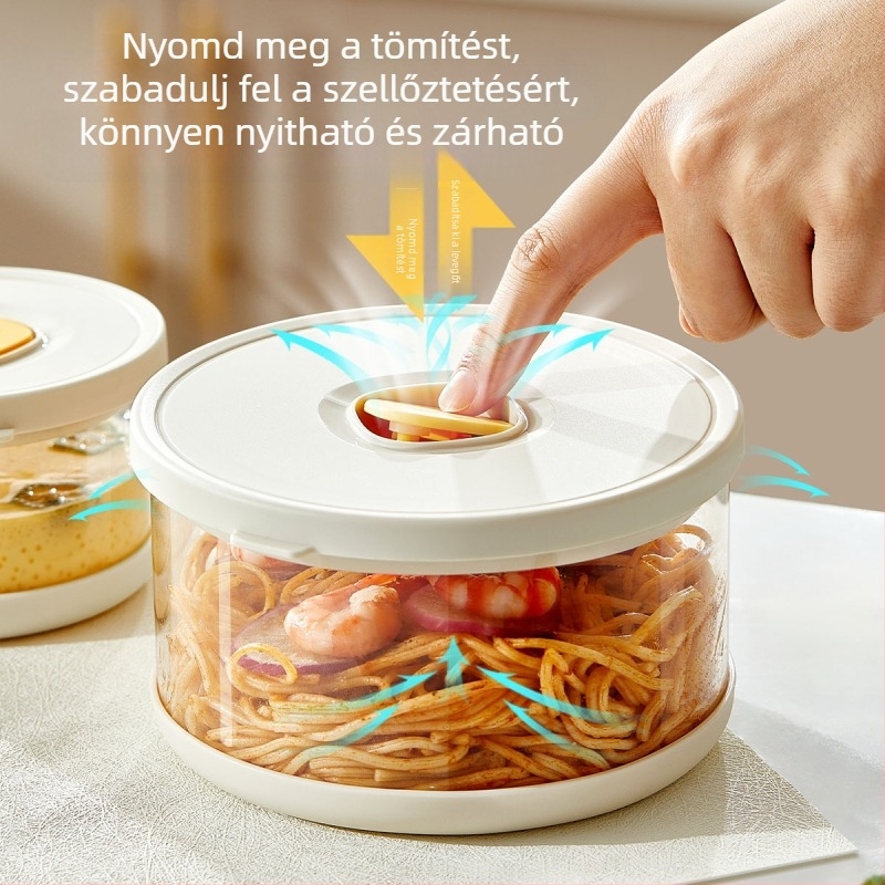 Ankou Boroszilikát üvegből készült ebédes doboz, mikrohullámú sütőben használható, kör alakú, 1–2 L, légmentesen záró rekeszekkel, iroda/iskola