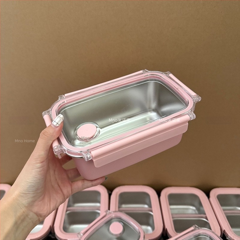 Mino's family 304 rozsdamentes acél ebédes doboz – élelmiszer-minőség, négyzet alakú, 501–800 ml, mikróbarát, zárható fedél