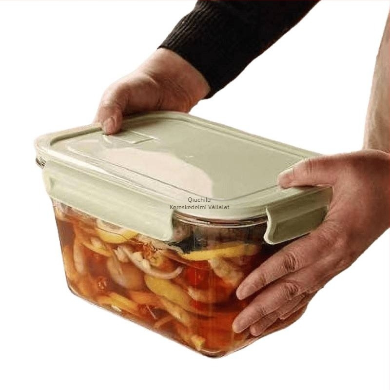 Savanyúság tároló üveg fedéllel, hőálló boroszilikát üveg, mikrózható, dupla rétegű kialakítás, kapacitás 300 ml alatt