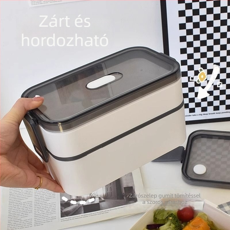 Mikrohullámú sütőhöz alkalmas ebédes doboz japán stílusban, műanyagból, kapacitás <300 ml, egy rétegű, hordozható