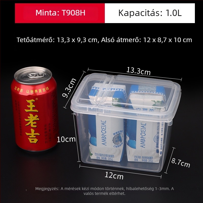 Téglalap alakú PP tároló doboz flip fedéllel – porvédett, mikróhullámú sütőben használható, átlátszó