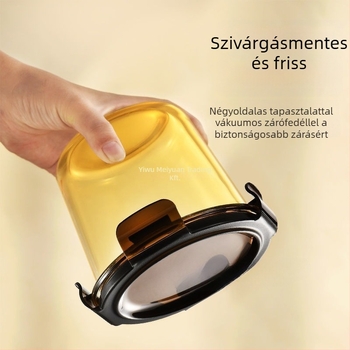 Üveg leveses tál boroszilikát üvegből, fedéllel, zárt ételhordó, mikrohullámú sütőbe alkalmas, kapacitás 3.1–4 l