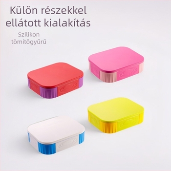 Ebédes doboz rekeszekkel – szigetelt, mikrohullámú sütőben használható, élelmiszer-minőségű, négyszögletes, 1–2 L