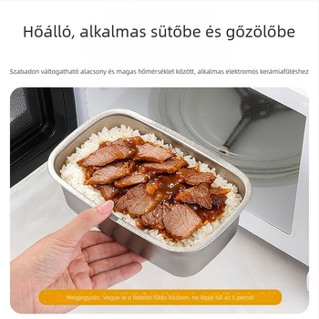 Tiszta titán ebédes doboz zárható fedéllel, négyzet alakú, egyrétegű, élelmiszerek frissességének megőrzésére