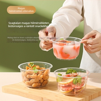 Egyszer használatos műanyag tálak, téglalap alakú, 401–500 ml, 20 darabos csomag, Guangdong eredetű