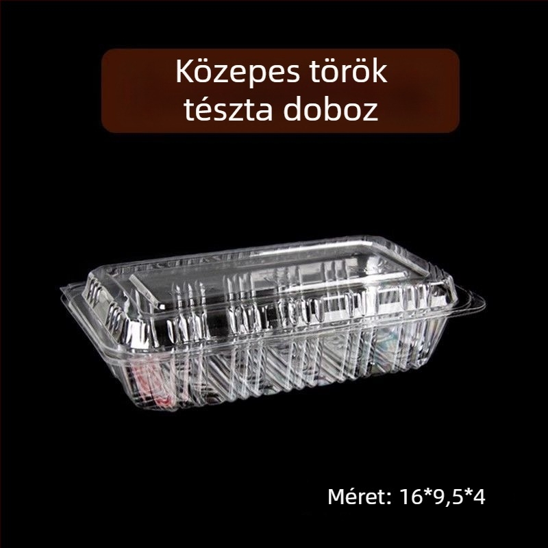 Egyszer használatos tészta csomagoló doboz műanyagból | Mikrohullámú sütő nem alkalmas | Nem biodegradálható