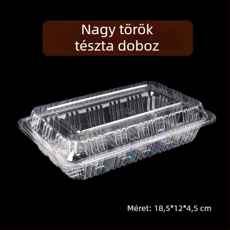 Egyszer használatos tészta csomagoló doboz műanyagból | Mikrohullámú sütő nem alkalmas | Nem biodegradálható