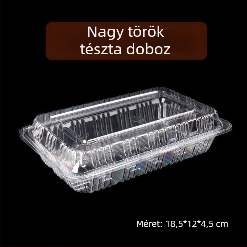 Egyszer használatos tészta csomagoló doboz műanyagból | Mikrohullámú sütő nem alkalmas | Nem biodegradálható
