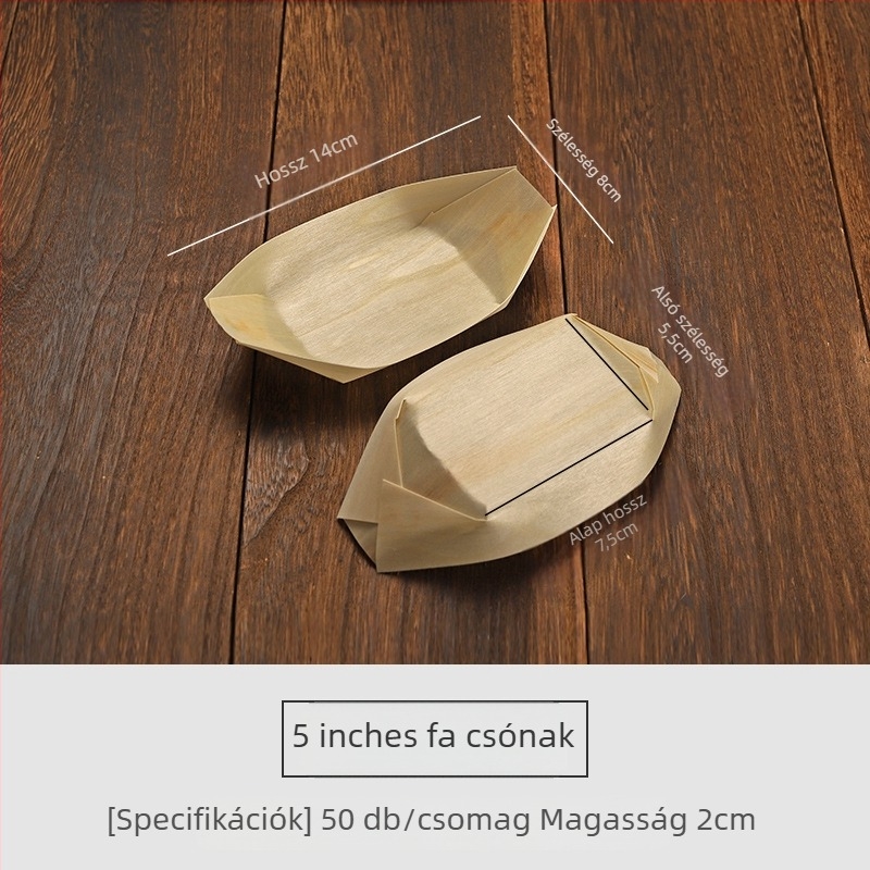 Art Kitchen Creative által tervezett fa hajó alakú egyszer használatos edény – modern minimalista stílus