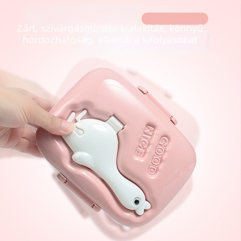 Gyerekeknek szóló téglalap alakú ebédes doboz, rajzfilm minta, 501-800 ml kapacitás, PP műanyag, mikrózható