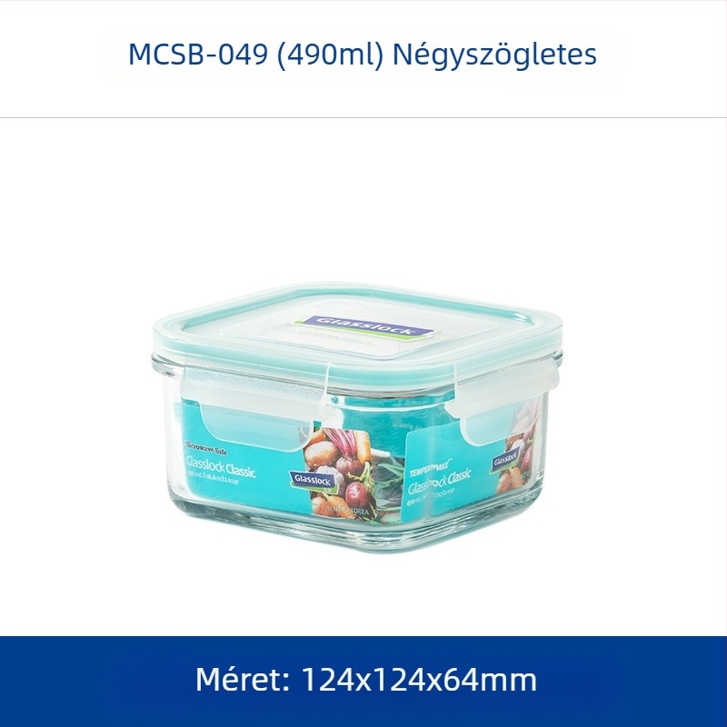 GlassLOCK edzett üvegből készült Bento ebédes doboz mikrohullámú sütőhöz, légmentesen záró fedél, 800–1000 ml