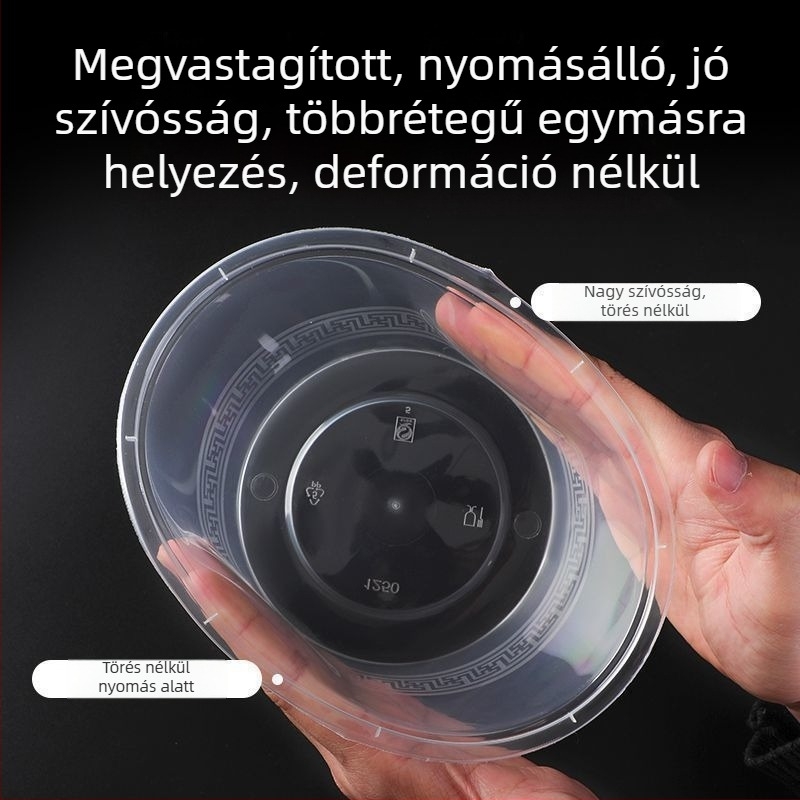 Egyszer használatos ebédes doboz, téglalap alakú, műanyag, gyümölcsökhöz, elvitelre