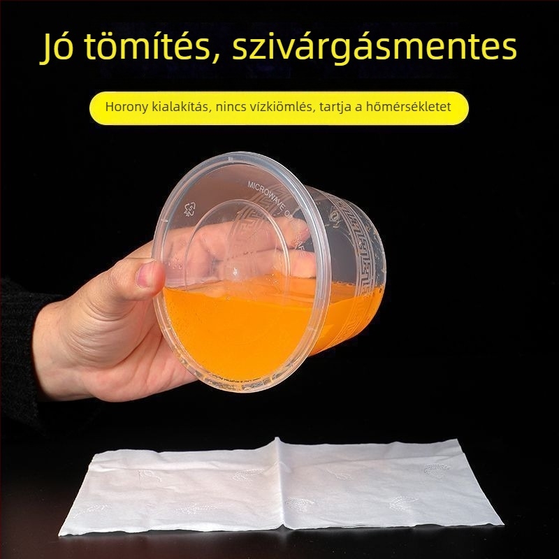 Egyszer használatos ebédes doboz, téglalap alakú, műanyag, gyümölcsökhöz, elvitelre